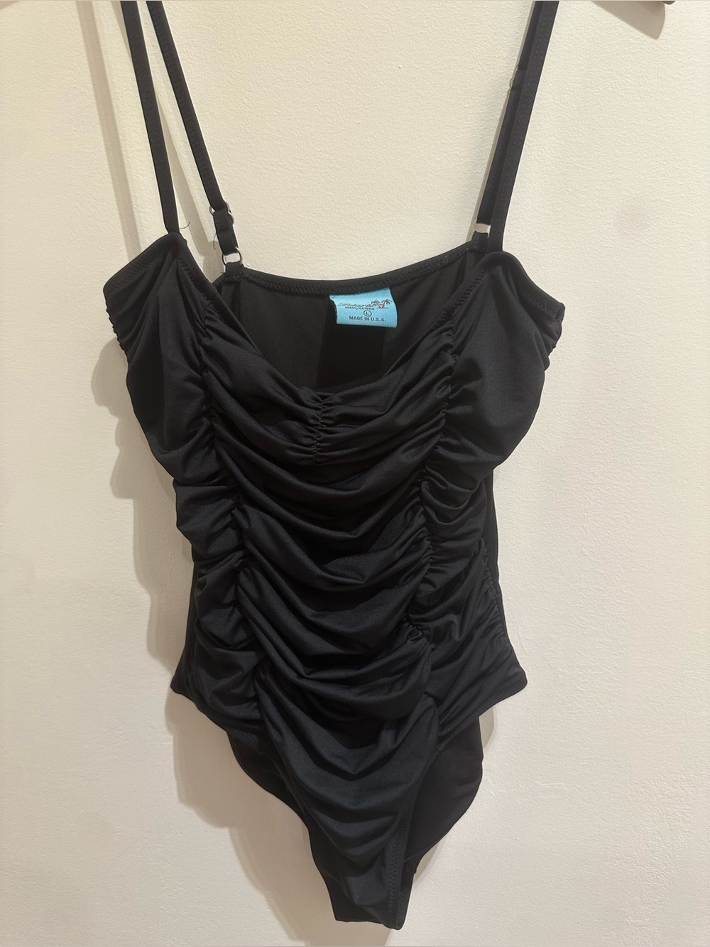 Letarte Black Ruched One-Piece Swimsuit